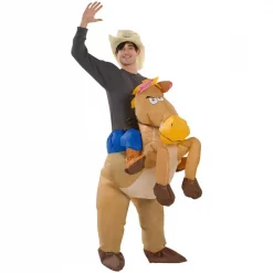 New 🔥 Gemmy Adult Inflatable Riding On Horse Costume ⌛
